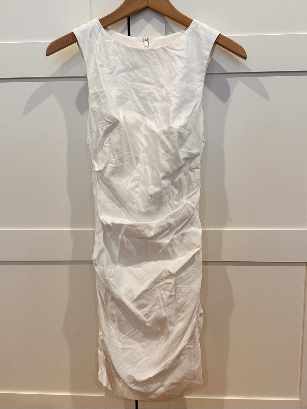 Nicole Miller Artelier White Linen Fitted Dress size 0